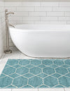 Lattice Garden Collection Area Rug - Arborville (Light Blue) Runner Light Blue  lifestyle 9