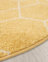 Trellis Mosaic Collection Area Rug - Arborville (Yellow) Round Yellow  lifestyle 27