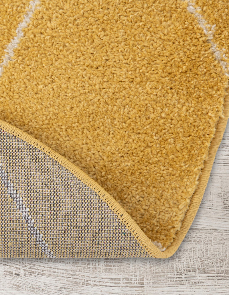 Trellis Mosaic Collection Area Rug - Arborville (Yellow) Round Yellow  lifestyle 28