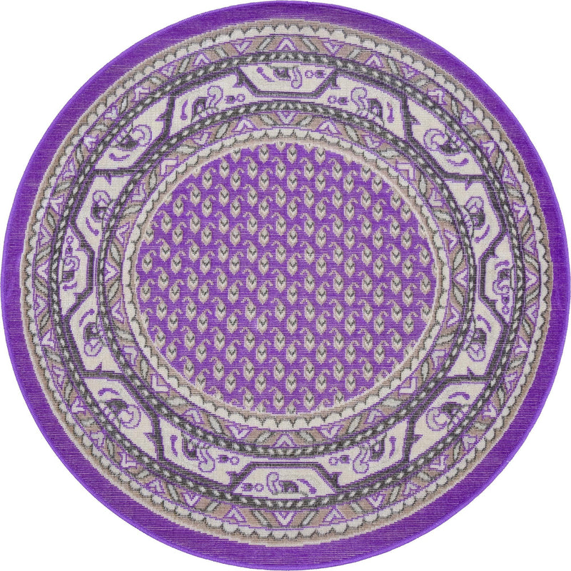 Soho Elegance Collection Area Rug -  Mercer (Violet) Round Violet  lifestyle 13