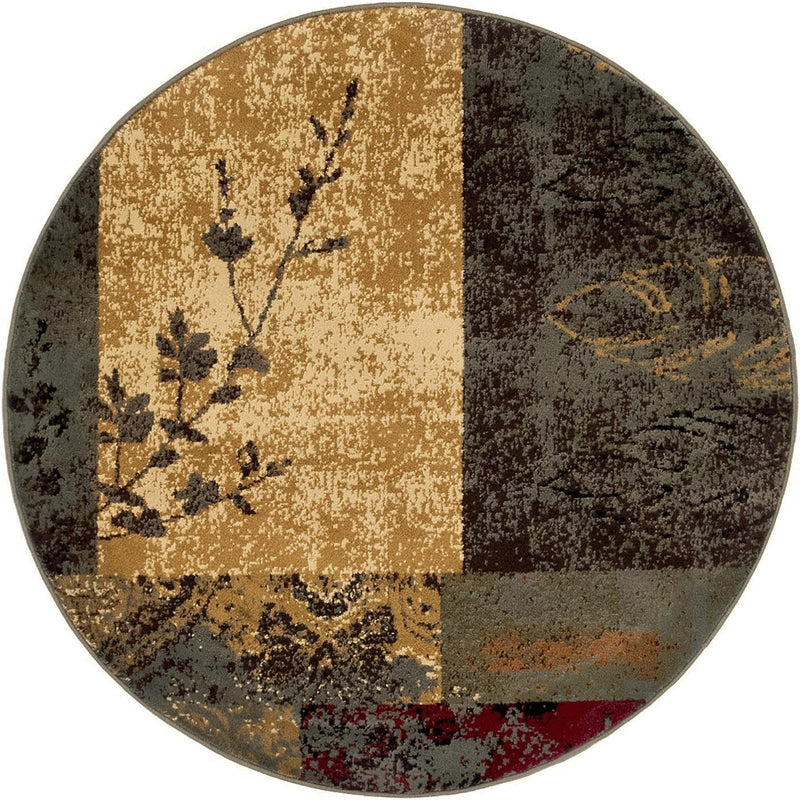 Bistro Lounge Collection Area Rug -  Lungo Round Beige  lifestyle 48