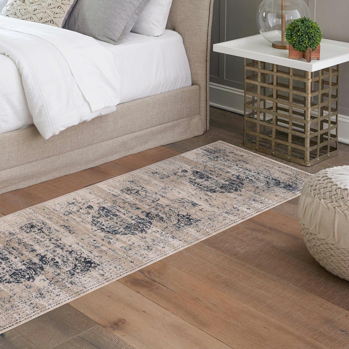 Coastal Manor Collection Area Rug -  Dunes Runner Dark Blue  lifestyle 116