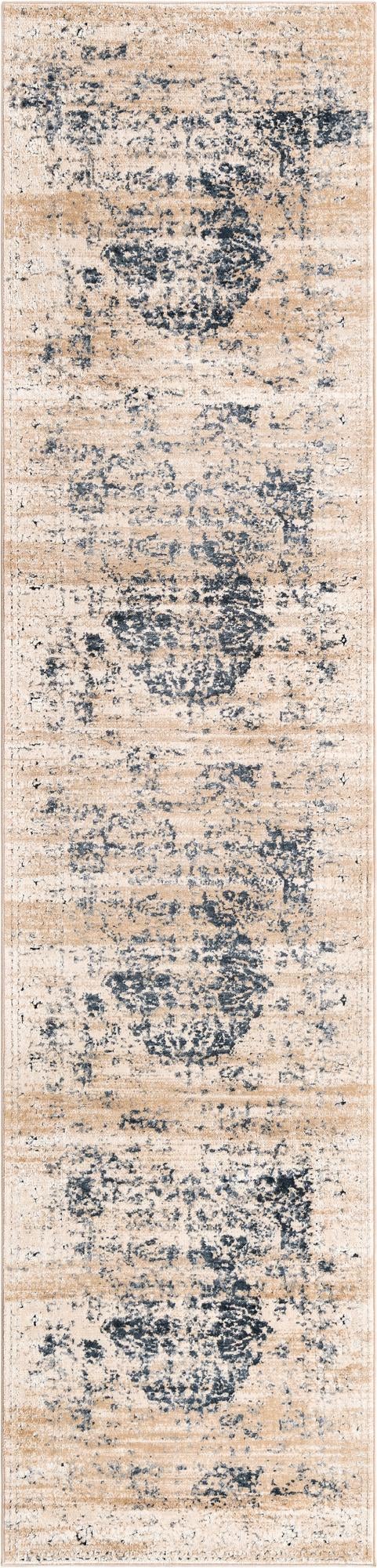 Coastal Manor Collection Area Rug -  Dunes Runner Dark Blue  lifestyle 66