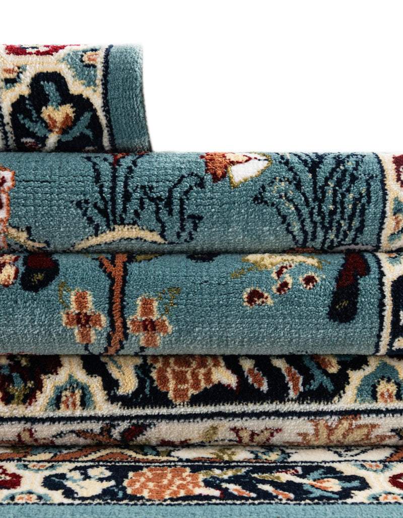 Persian Elegance Collection Area Rug -  Tabriz Round Blue  lifestyle 238