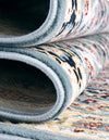 Persian Elegance Collection Area Rug -  Hamedan (Blue) Round Blue  lifestyle 51