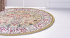 Persian Elegance Collection Area Rug -  Kerman (Green) Round Green  lifestyle 18