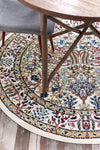 Persian Elegance Collection Area Rug -  Kerman (Ivory) Round Ivory  lifestyle 23