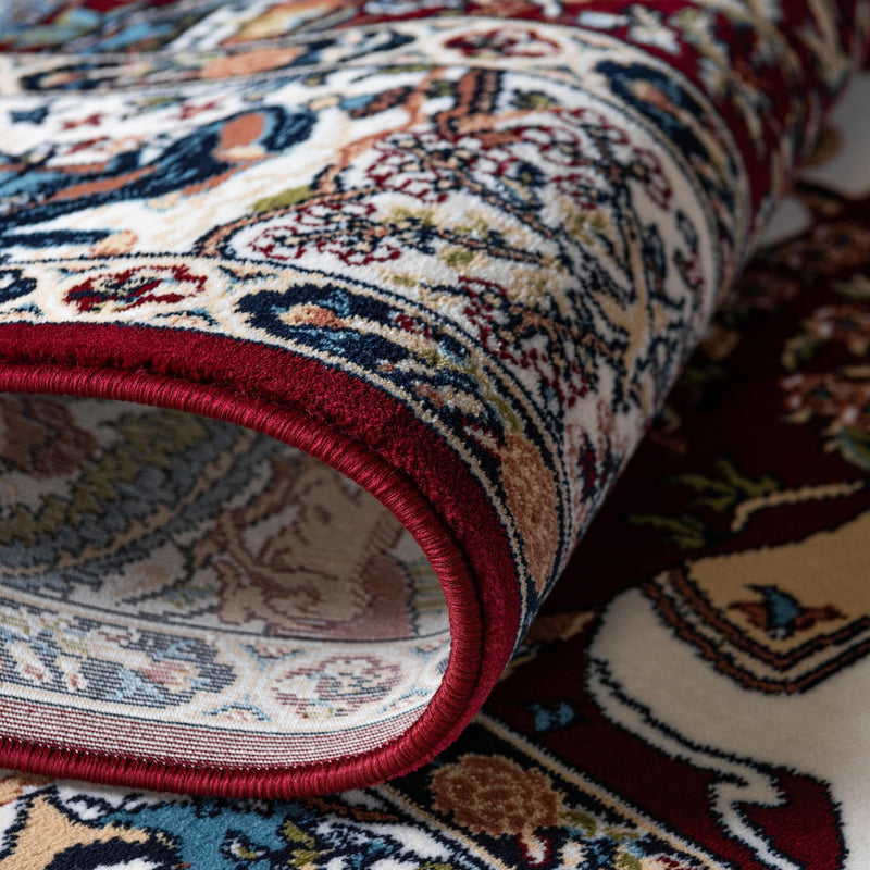 Persian Elegance Collection Area Rug -  Tabriz Round Burgundy  lifestyle 69