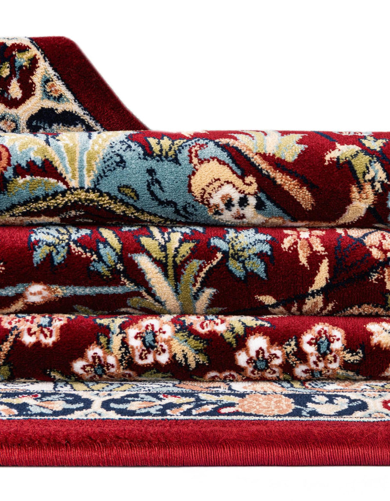 Persian Elegance Collection Area Rug -  Tabriz Round Burgundy  lifestyle 236