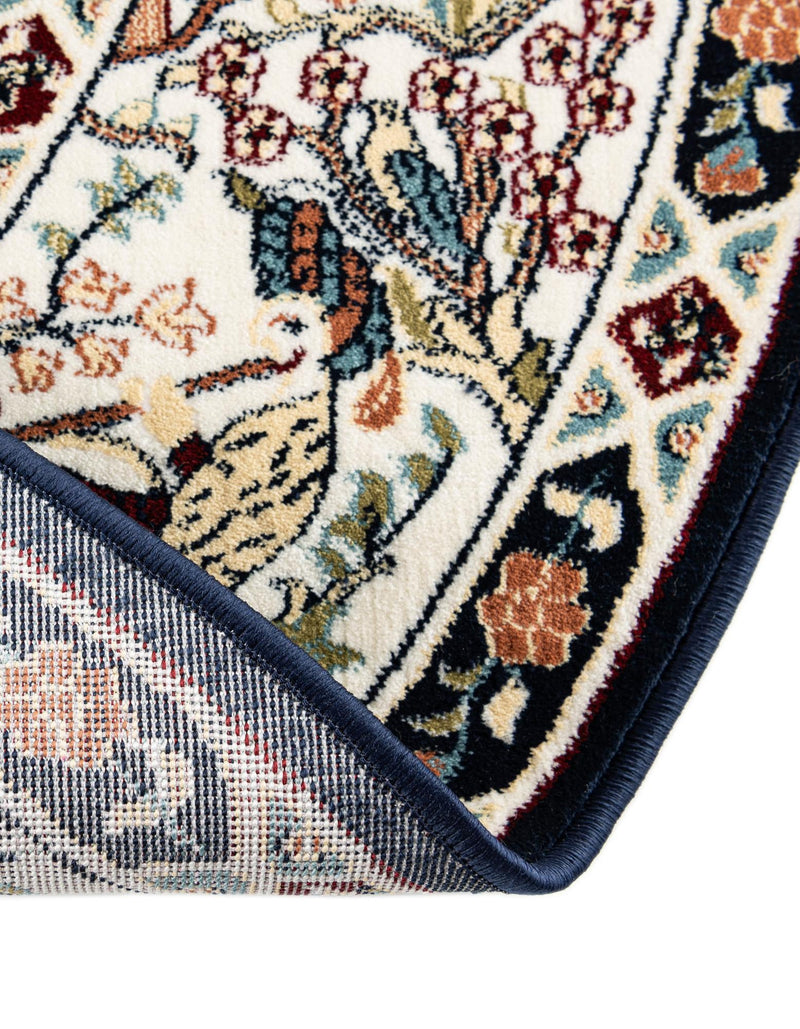Persian Elegance Collection Area Rug -  Tabriz Round Navy Blue  lifestyle 231