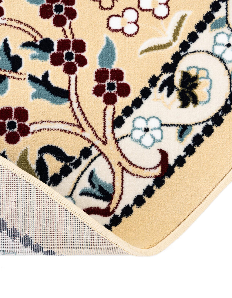 Persian Elegance Collection Area Rug -  Kerman (Beige) Round Beige  lifestyle 40