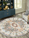 Persian Elegance Collection Area Rug -  Shiraz Round Ivory  lifestyle 112