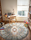 Persian Elegance Collection Area Rug -  Shiraz Round Ivory  lifestyle 124