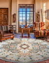 Persian Elegance Collection Area Rug -  Shiraz Round Ivory  lifestyle 177