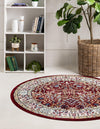 Persian Elegance Collection Area Rug -  Kerman (Burgundy) Round Burgundy  lifestyle 11