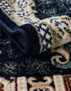 Persian Elegance Collection Area Rug -  Shiraz Round Navy Blue  lifestyle 67