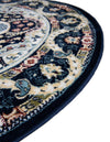 Persian Elegance Collection Area Rug -  Shiraz Round Navy Blue  lifestyle 71