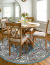 Persian Elegance Collection Area Rug -  Yazd Round Blue  lifestyle 107