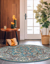 Persian Elegance Collection Area Rug -  Yazd Round Blue  lifestyle 114