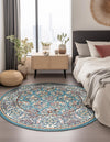 Persian Elegance Collection Area Rug -  Yazd Round Blue  lifestyle 125