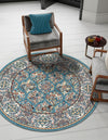 Persian Elegance Collection Area Rug -  Yazd Round Blue  lifestyle 132