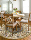 Persian Elegance Collection Area Rug -  Hamedan (Green) Round Green  lifestyle 28