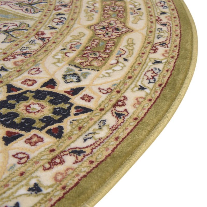 Persian Elegance Collection Area Rug -  Hamedan (Green) Round Green  lifestyle 15