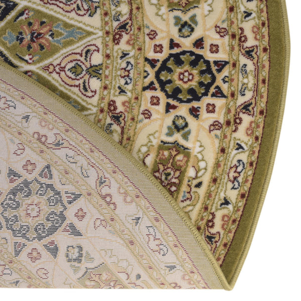 Persian Elegance Collection Area Rug -  Hamedan (Green) Round Green  lifestyle 19