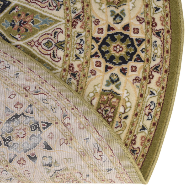 Persian Elegance Collection Area Rug -  Hamedan (Green) Round Green  lifestyle 19