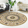 Persian Elegance Collection Area Rug -  Hamedan (Green) Round Green  lifestyle 30