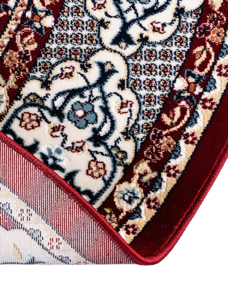 Persian Elegance Collection Area Rug -  Yazd Round Burgundy  lifestyle 176