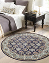 Persian Elegance Collection Area Rug -  Yazd Round Navy Blue  lifestyle 106