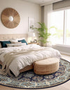 Persian Elegance Collection Area Rug -  Yazd Round Navy Blue  lifestyle 134