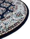 Persian Elegance Collection Area Rug -  Yazd Round Navy Blue  lifestyle 173