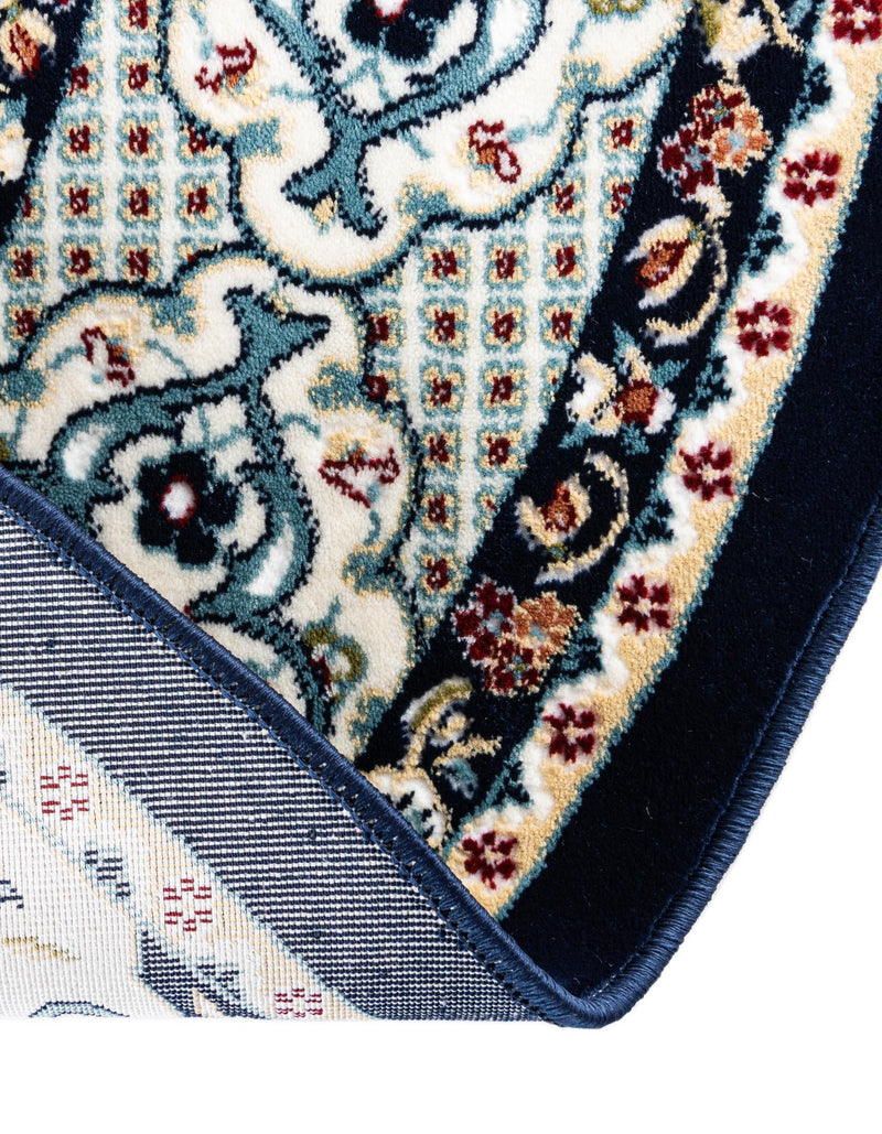 Persian Elegance Collection Area Rug -  Yazd Round Navy Blue  lifestyle 177