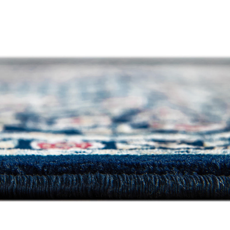 Persian Elegance Collection Area Rug -  Kashan Round Navy Blue  lifestyle 59