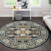 Persian Elegance Collection Area Rug -  Kashan Round Navy Blue  lifestyle 74