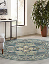 Persian Elegance Collection Area Rug -  Kashan Round Blue  lifestyle 28