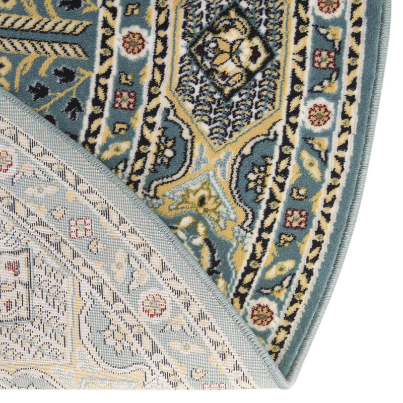 Persian Elegance Collection Area Rug -  Kashan Round Blue  lifestyle 41