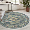 Persian Elegance Collection Area Rug -  Kashan Round Blue  lifestyle 42