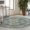 Persian Elegance Collection Area Rug -  Kashan Round Blue  lifestyle 43