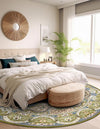 Persian Elegance Collection Area Rug -  Shiraz Round Green  lifestyle 125