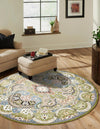 Persian Elegance Collection Area Rug -  Shiraz Round Green  lifestyle 146