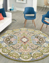Persian Elegance Collection Area Rug -  Shiraz Round Green  lifestyle 167