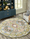 Persian Elegance Collection Area Rug -  Shiraz Round Green  lifestyle 178