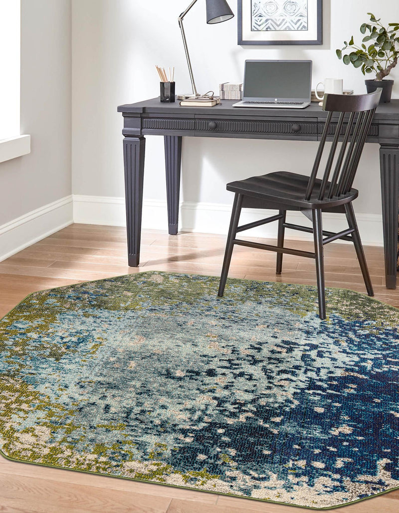 Marrakesh Elegance Collection Area Rug -  Boujad Octagon Blue  lifestyle 45