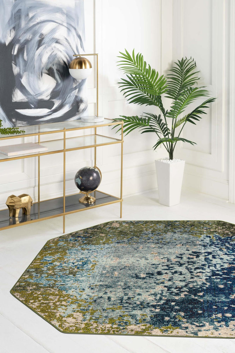 Marrakesh Elegance Collection Area Rug -  Boujad Octagon Blue  lifestyle 57