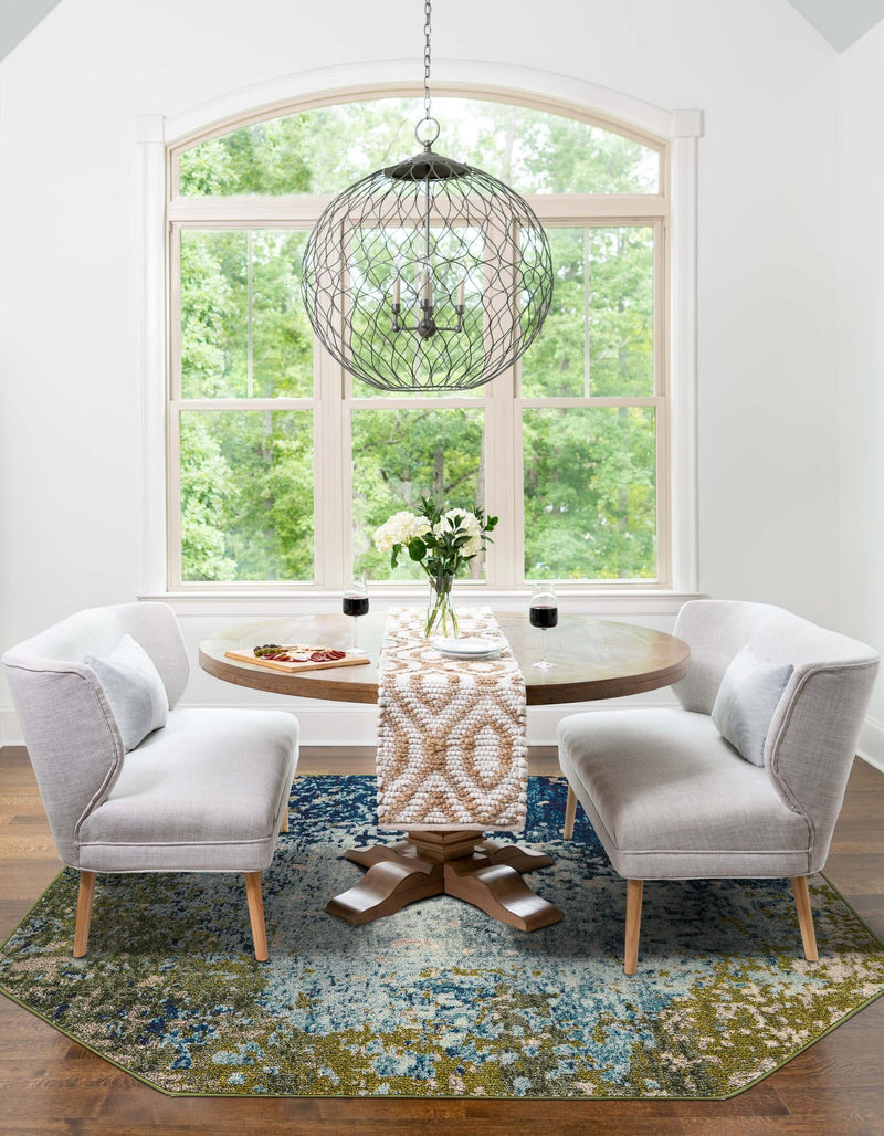 Marrakesh Elegance Collection Area Rug -  Boujad Octagon Blue  lifestyle 69