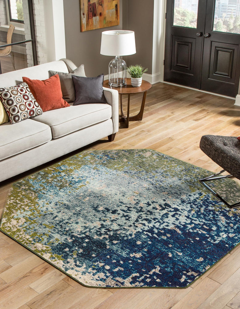 Marrakesh Elegance Collection Area Rug -  Boujad Octagon Blue  lifestyle 75