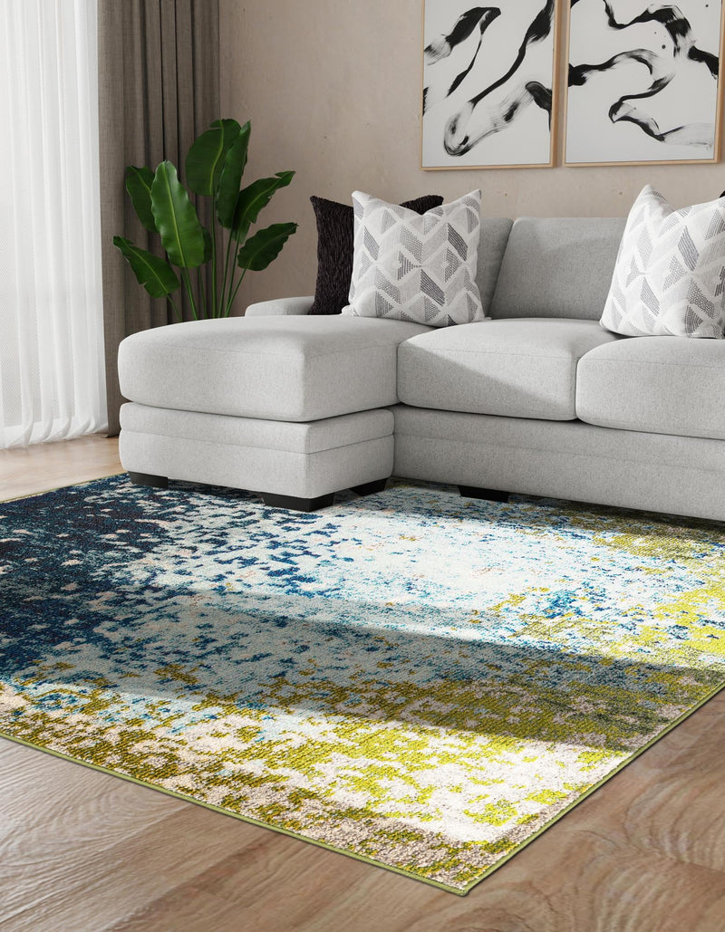 Marrakesh Elegance Collection Area Rug -  Boujad Square Blue  lifestyle 34